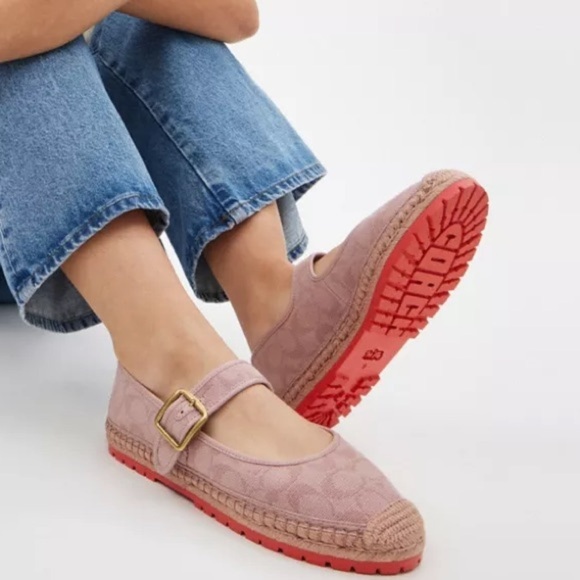COACH Women's Courtney Mary Jane Signature "C" Espadrille Flats 5.5 - Picture 11 of 11